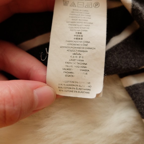 MICHAEL Michael Kors Gray & White Striped 3/4 Sleeves Top Size Medium - Picture 9 of 11